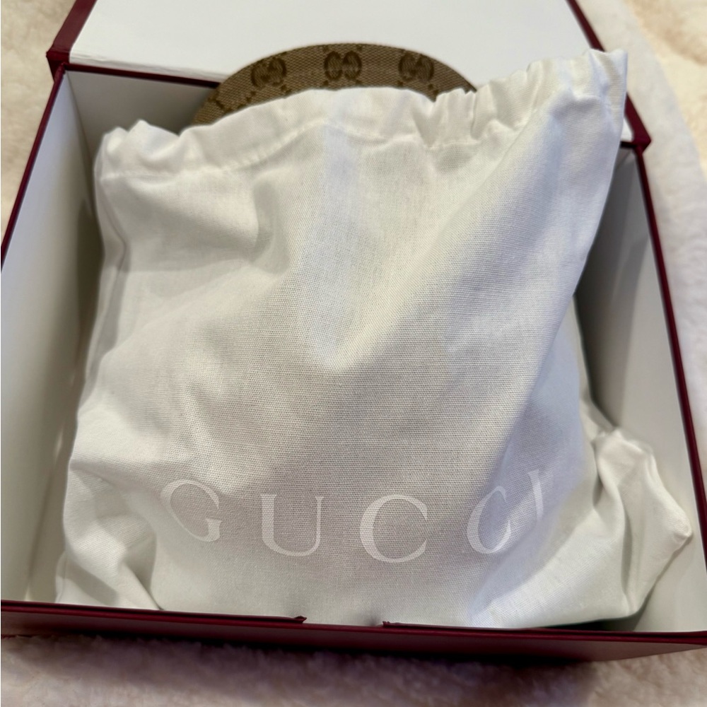 Gucci GG Baseball Beige and Dark Brown Monogram Cap w Web Size S 57 cm LIKE NEW - Picture 9 of 9